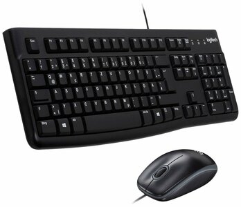 Logitech Desktop MK120 toetsenbord USB QWERTZ Duits Inclusief muis Zwart