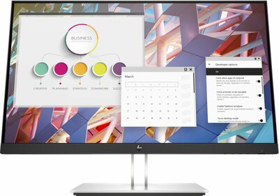 HP Elitedisplay E-Series E24 G4 60,5 cm (23.8") 1920 x 1080 Pixels Full HD LCD Zwart, Zilver