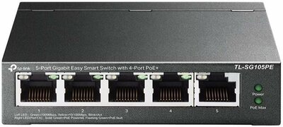 TP-LINK TL-SG105PE netwerk-switch Unmanaged L2 Gigabit Ethernet (10/100/1000) Power over Ethernet (PoE) Zwart