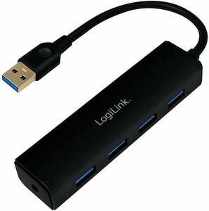 LogiLink UA0295 interface hub USB 3.2 Gen 1 (3.1 Gen 1) Type-A 5000 Mbit/s Zwart