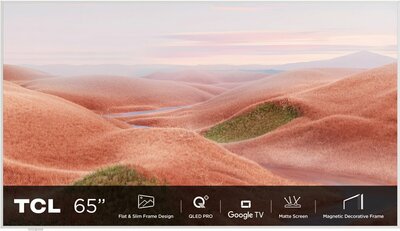 TCL NXTFRAME 65A300W Wit QLED TV | 65'' Ultra HD 4K | Wi-Fi | Smart TV | Google TV | HDR10+ | 120Hz