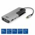 ACT AC7043 USB-C naar HDMI of VGA multiport adapter met ethernet, USB hub, cardreader, audio en PD pass through_